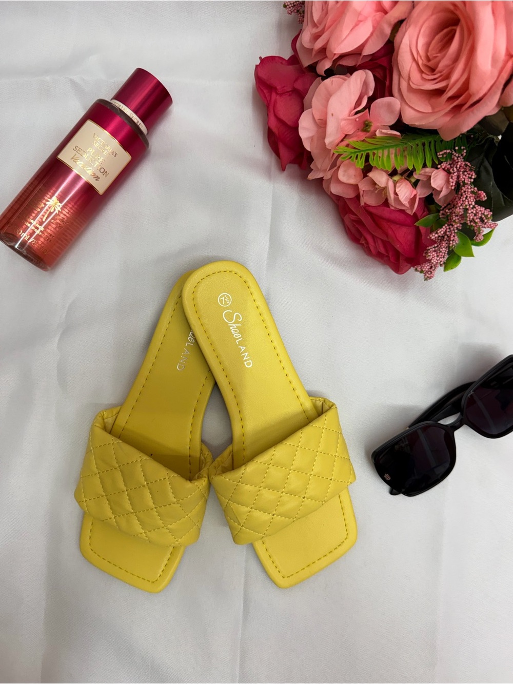 ShoeLand Yellow slide Sandals